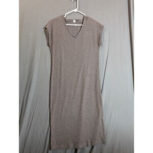 Old Navy Women's Medium Tall Brown Sweater Dress Short Sleeve V-Neck‎